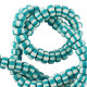 Polymeer kralen rondellen 7mm - White-baltic turquoise blue